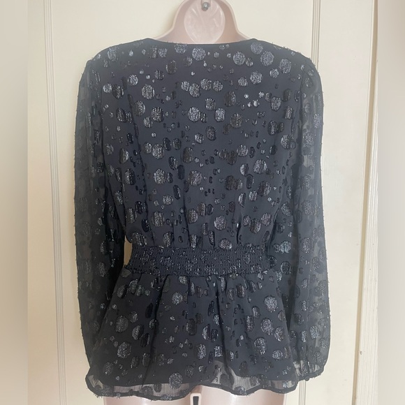 J. Crew Special Occasion Blouse with Shimmering Polka Dots and Sash Belt - NWT - Picture 4 of 10